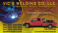 Vic's Welding Business Card